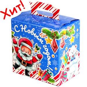 Детский подарок на Новый Год в картонной упаковке весом 300 грамм по цене 206 руб