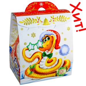Детский новогодний подарок в картонной упаковке весом 550 грамм