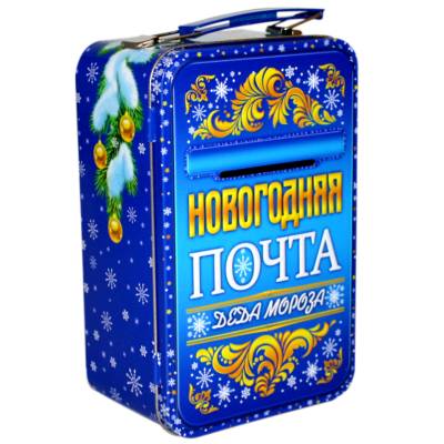 Сладкий подарок на Новый Год в жестяной упаковке весом 500 грамм