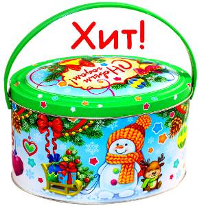 Детский подарок на Новый Год в жестяной упаковке весом 550 грамм по цене 607 руб