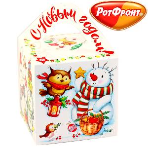 Сладкий подарок на Новый Год в картонной упаковке весом 600 грамм по цене 415 руб