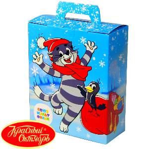 Детский подарок на Новый Год в картонной упаковке весом 700 грамм по цене 565 руб