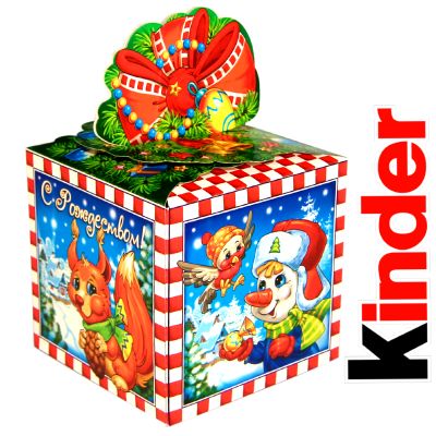 Сладкий новогодний подарок в картонной упаковке весом 800 грамм по цене 720 руб
