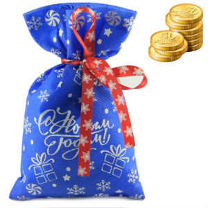 Сладкий новогодний подарок в мешочке весом 300 грамм по цене 176 руб